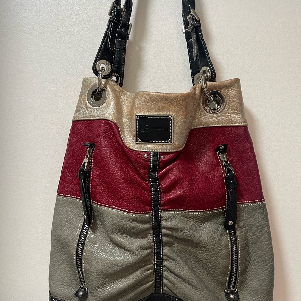 Vintage Multi-Color B Makowsky Leather Bag